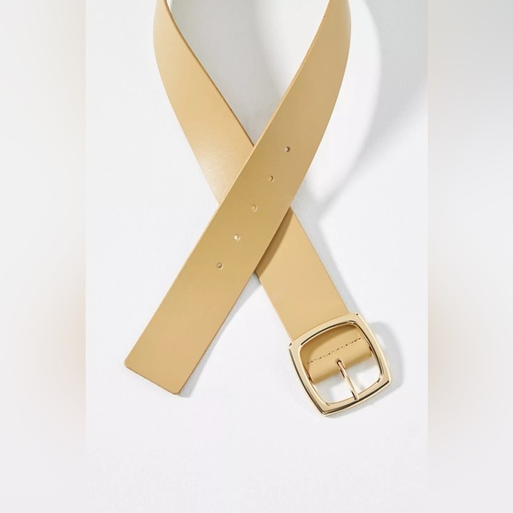 NWT! Anthropologie Dark Yellow Wide Square Buckle Belt - Size XL ?